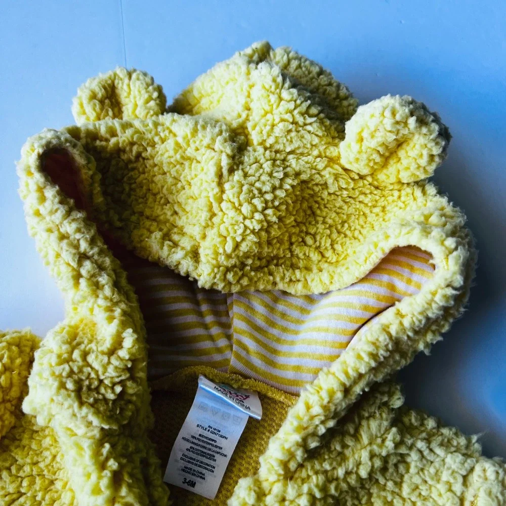 Disney Baby Winnie the Pooh Sherpa‎ Suit 3-6M Hooded Bear Ears Cozy